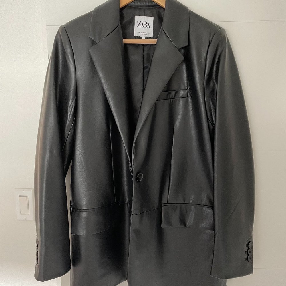 zara leather jacket